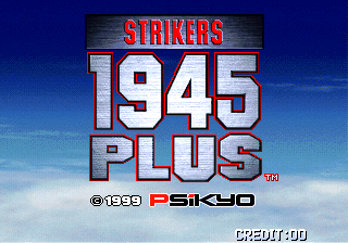 Strikers 1945 Plus title screen for Neo Geo
